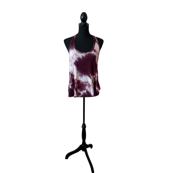 Ethereal Tops - Ethereal Women's Tie-Dye Tank Top-Purple & White-Size Small